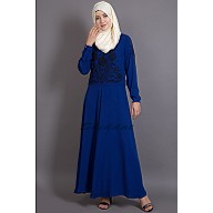 Embroidered party wear Abaya - Royal Blue Embroidered party wear Abaya - Royal Blue